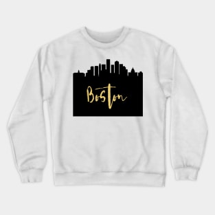 BOSTON MASSACHUSETTS DESIGNER SILHOUETTE SKYLINE ART Crewneck Sweatshirt